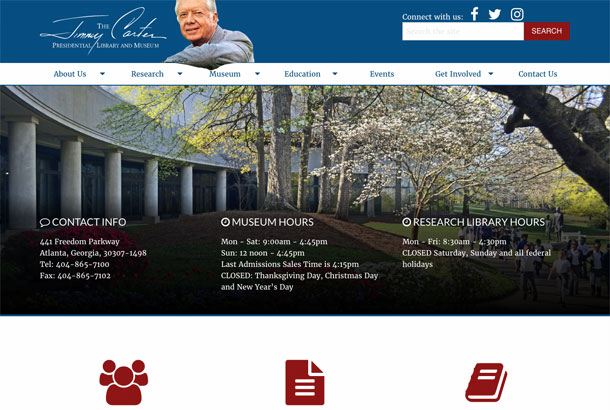 Thumbnail of the Jimmy Carter Presidential Library and Museum website