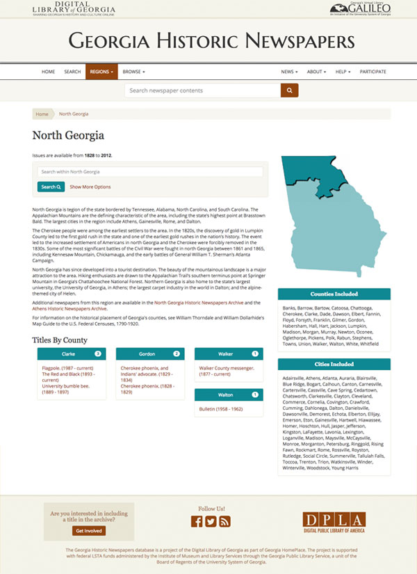 fullscreen image of the Georgia Historic Newspaper website