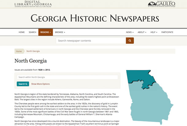 Georgia Historic Newspapers website