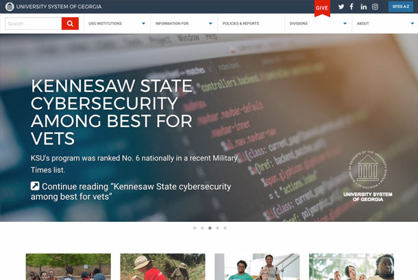 Thumbnail of the University System of Georgia website